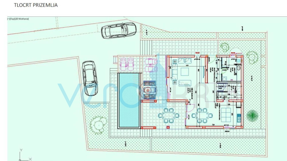 Insel Pag, Novalja, weitere Umgebung, Villa 2. Reihe zum Meer, Schwimmbad, zu verkaufen